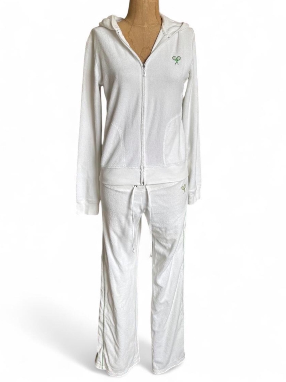 VINTAGE Y2K WHITE JUICY TERRY TENNIS SET